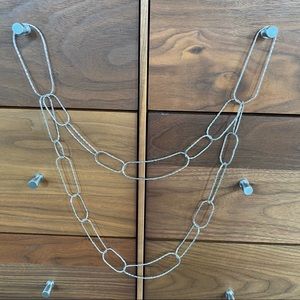 Wide Loop Long Silver Necklace. So Pretty!